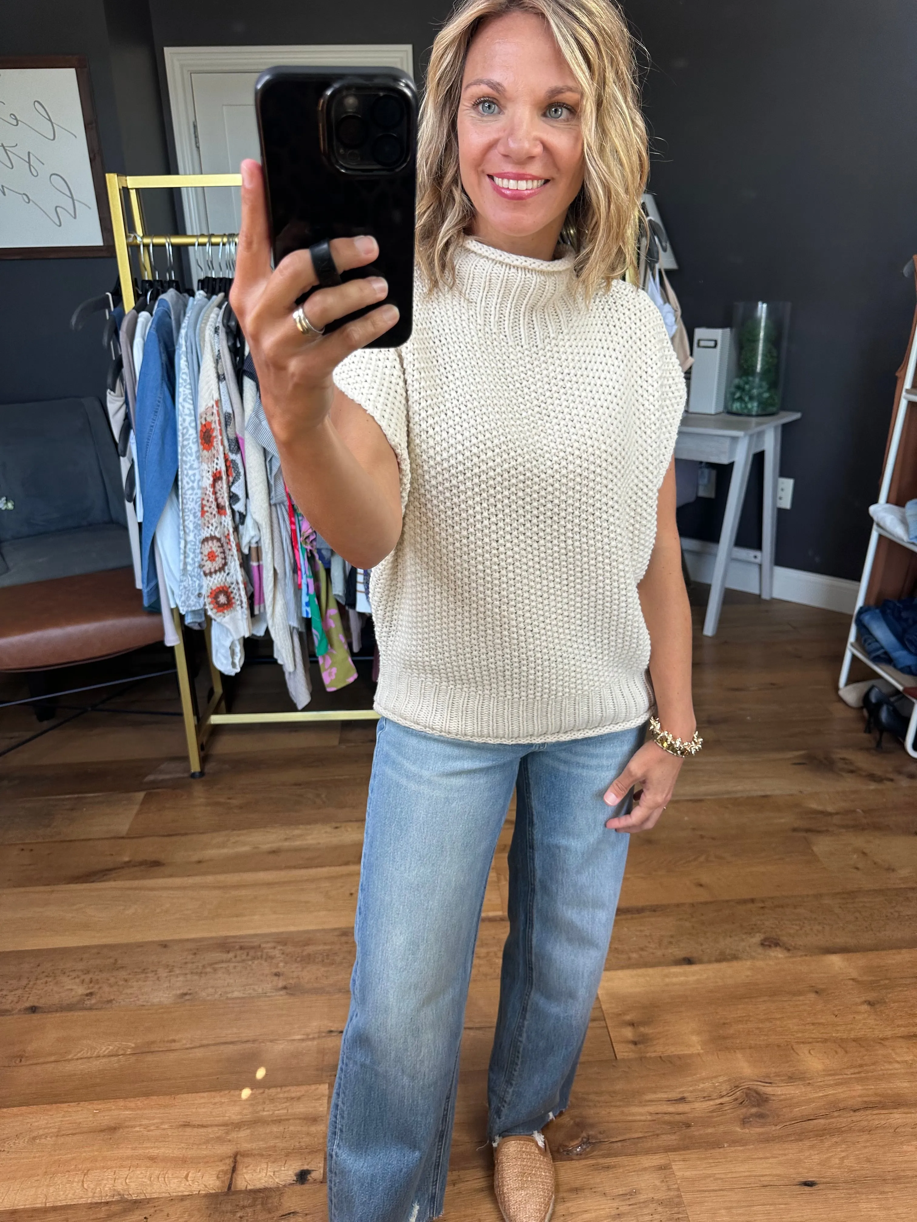 Take Me Out Mock-Neck Sleeveless Sweater - Multiple Options