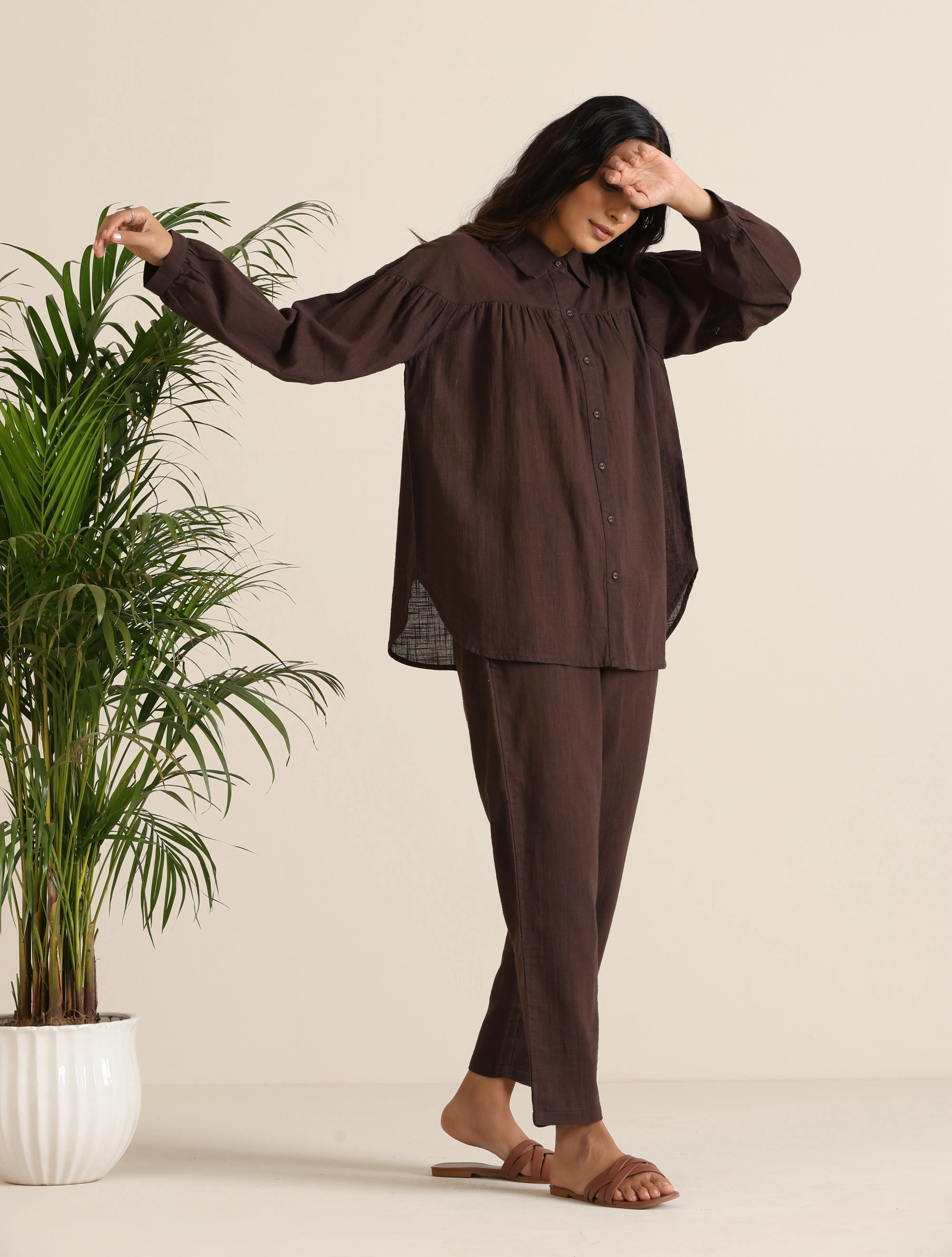trueBrowns Cola Cotton Shirt Co-ord Set
