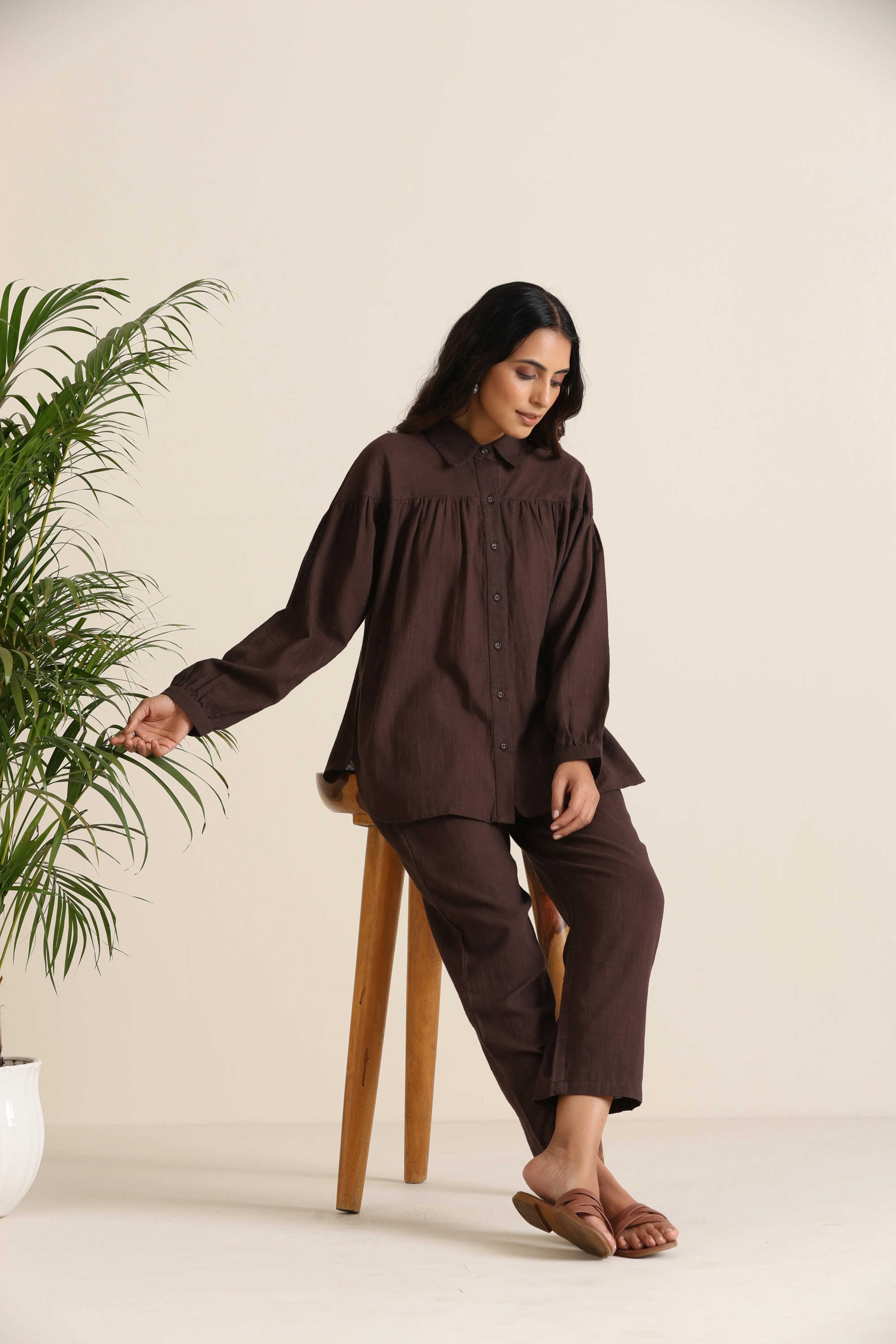 trueBrowns Cola Cotton Shirt Co-ord Set