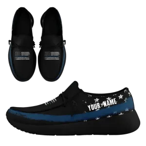 Unique Gift,Personalized  America Flag Sneakers, Custom Patriotic Loafer Shoes,  Canvas Slip On Shoes,FN018-24020303-2b