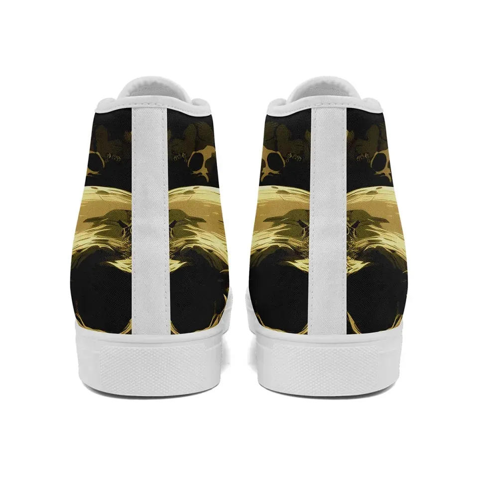 Unique Gift,Personalized Gothic Sneakers, Custom Punk Style Shoes, Comfortable Canvas High Top Shoes