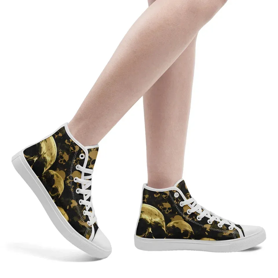Unique Gift,Personalized Gothic Sneakers, Custom Punk Style Shoes, Comfortable Canvas High Top Shoes