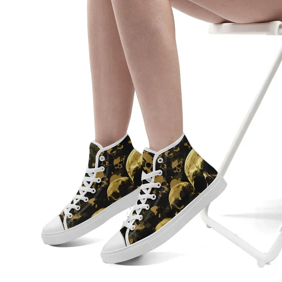 Unique Gift,Personalized Gothic Sneakers, Custom Punk Style Shoes, Comfortable Canvas High Top Shoes