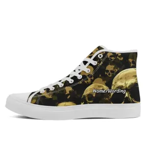 Unique Gift,Personalized Gothic Sneakers, Custom Punk Style Shoes, Comfortable Canvas High Top Shoes