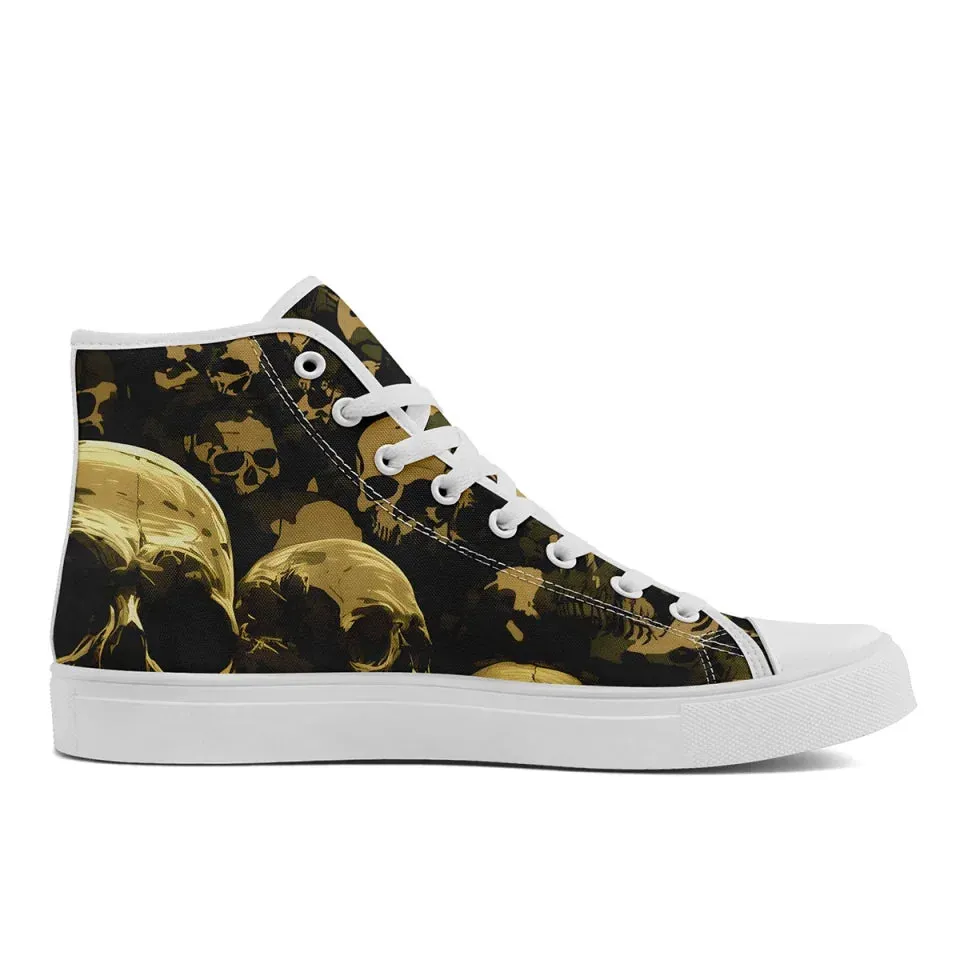 Unique Gift,Personalized Gothic Sneakers, Custom Punk Style Shoes, Comfortable Canvas High Top Shoes