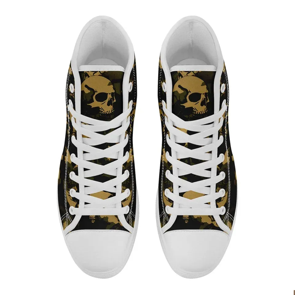 Unique Gift,Personalized Gothic Sneakers, Custom Punk Style Shoes, Comfortable Canvas High Top Shoes