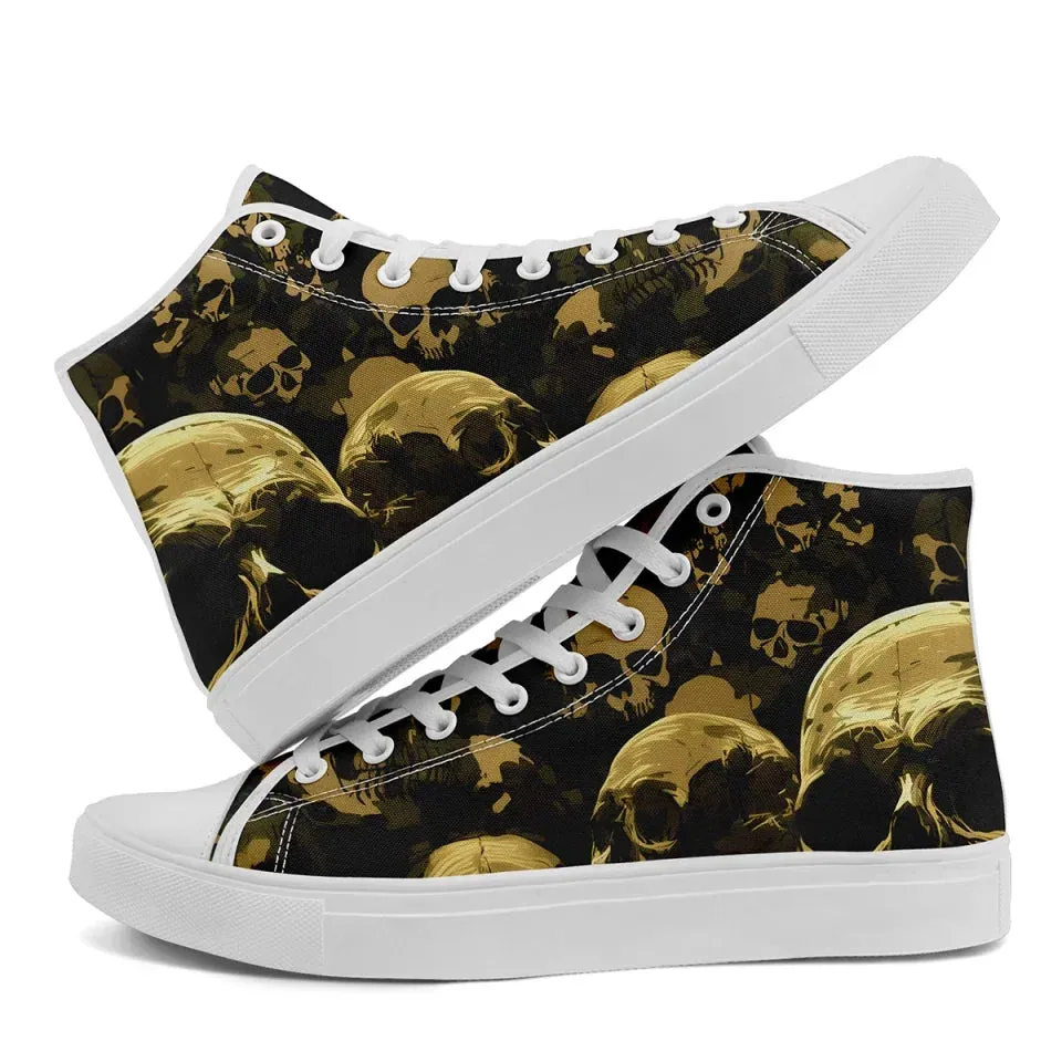 Unique Gift,Personalized Gothic Sneakers, Custom Punk Style Shoes, Comfortable Canvas High Top Shoes