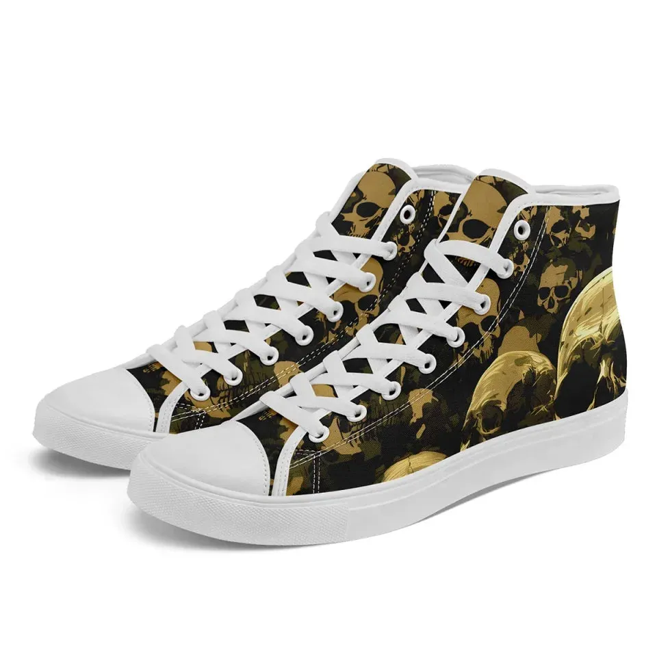 Unique Gift,Personalized Gothic Sneakers, Custom Punk Style Shoes, Comfortable Canvas High Top Shoes