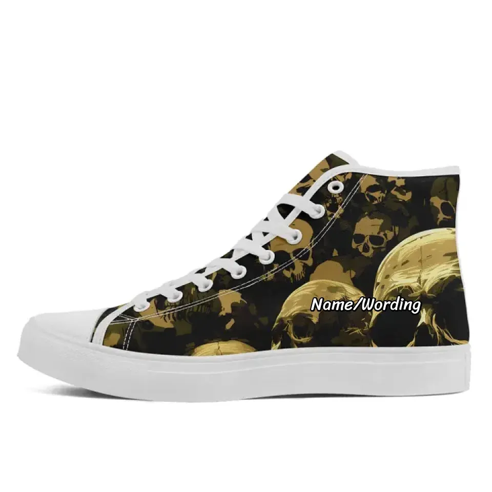 Unique Gift,Personalized Gothic Sneakers, Custom Punk Style Shoes, Comfortable Canvas High Top Shoes
