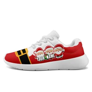 Unique Gift,Personalized Santa Claus Sneakers, Custom Xmas Fashion Breathable Shoes, Lightweight Shoe for Women and Men