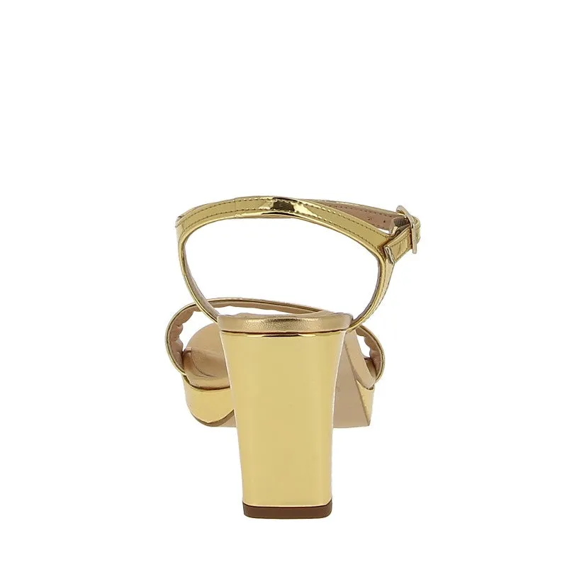 Unisa Soro Gold Platform Heeled Sandal