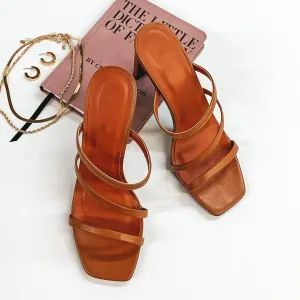 Upper West Side Strappy Heeled Sandals in Camel