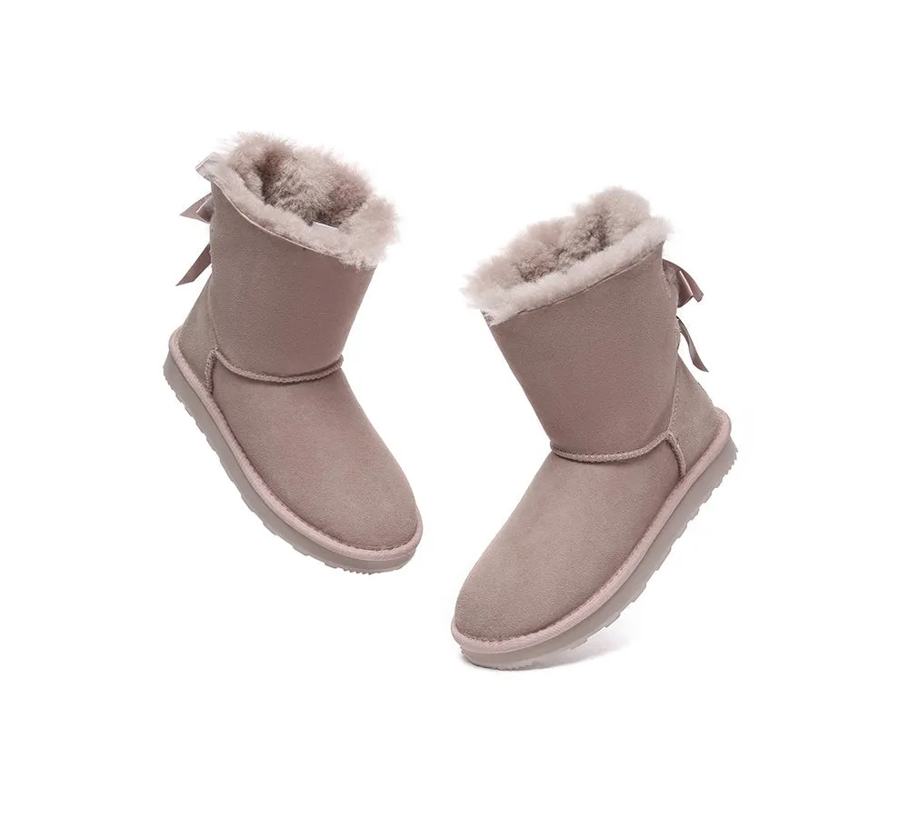 Urban UGG Boots Double Faced Sheepskin Short Back Bow