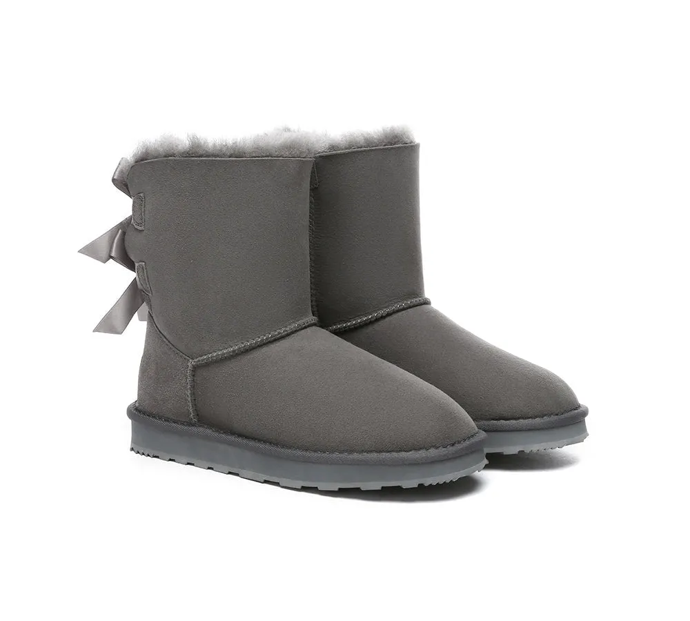 Urban UGG Boots Double Faced Sheepskin Short Back Bow