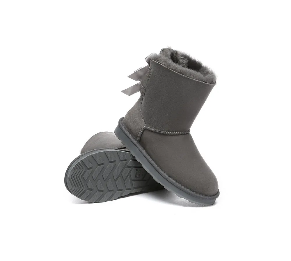 Urban UGG Boots Double Faced Sheepskin Short Back Bow