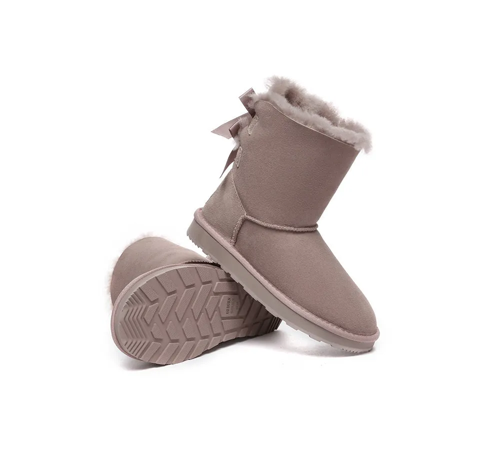 Urban UGG Boots Double Faced Sheepskin Short Back Bow