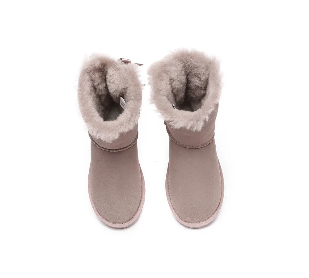Urban UGG Boots Double Faced Sheepskin Short Back Bow