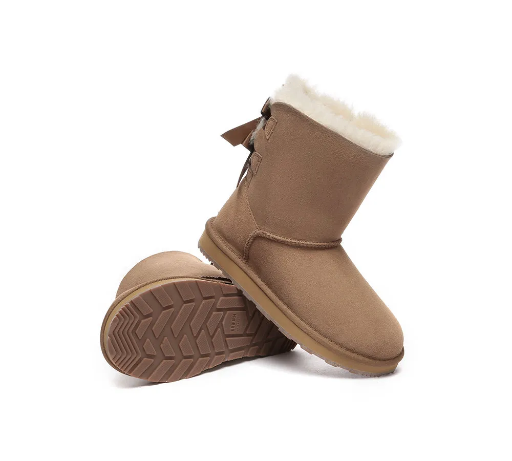 Urban UGG Boots Double Faced Sheepskin Short Back Bow