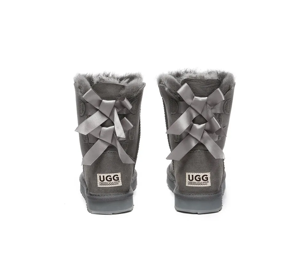 Urban UGG Boots Double Faced Sheepskin Short Back Bow