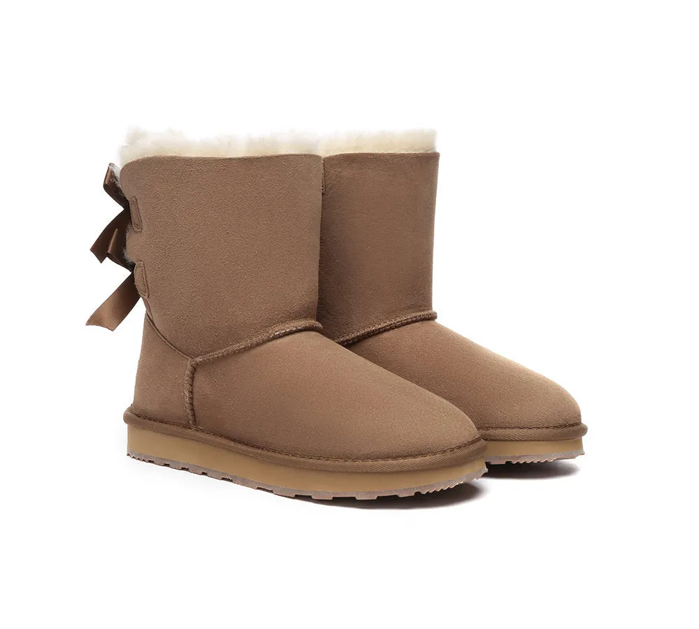 Urban UGG Boots Double Faced Sheepskin Short Back Bow