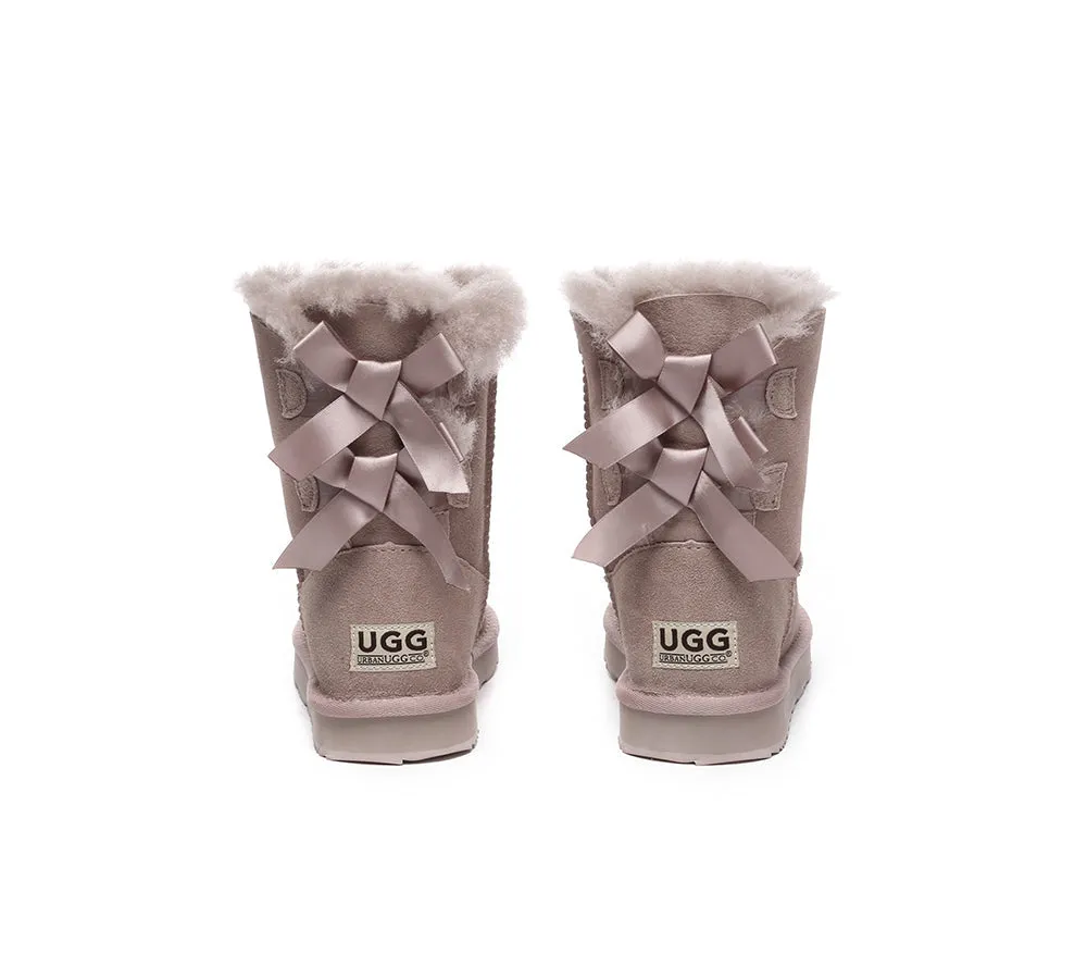 Urban UGG Boots Double Faced Sheepskin Short Back Bow