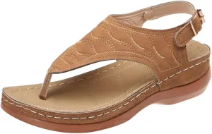 Women's Comfy Orthotic Sandals, Sandals for Women, Wide Gladiator Orthopedic Women with Arch Support, Roman Low Wedges Flip Flops Anti-Slip Beach Travel Vacation Casual Daily Summer Dressy