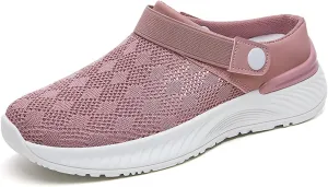Women's Orthopedic Sandals Summer Breathable Mesh Hollow Out Walking Mules Casual Lightweight Closed Round Toe Slip On Outdoor Beach Shoes Fashion Quick Drying Water Shoes