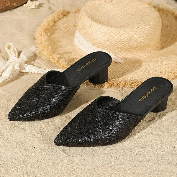 Women's Sequin Fashionable Pointed Toe Slippers 66736450S