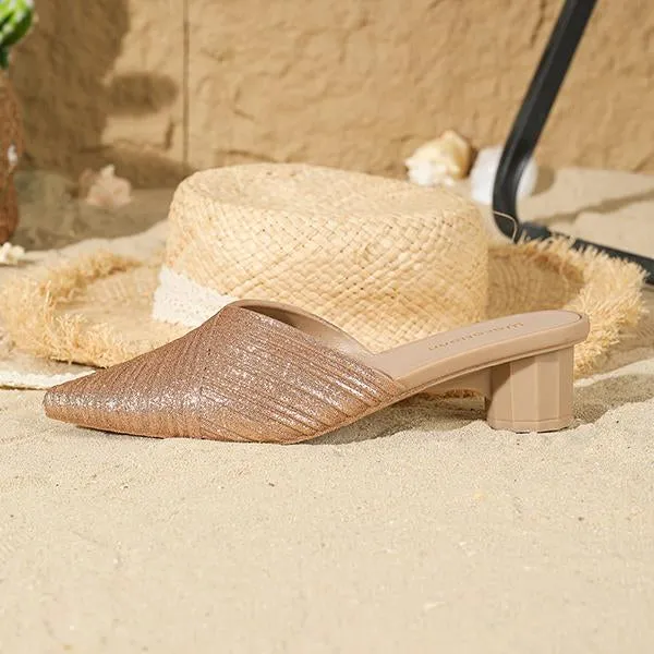 Women's Sequin Fashionable Pointed Toe Slippers 66736450S