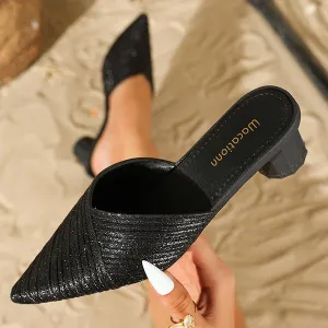 Women's Sequin Fashionable Pointed Toe Slippers 66736450S